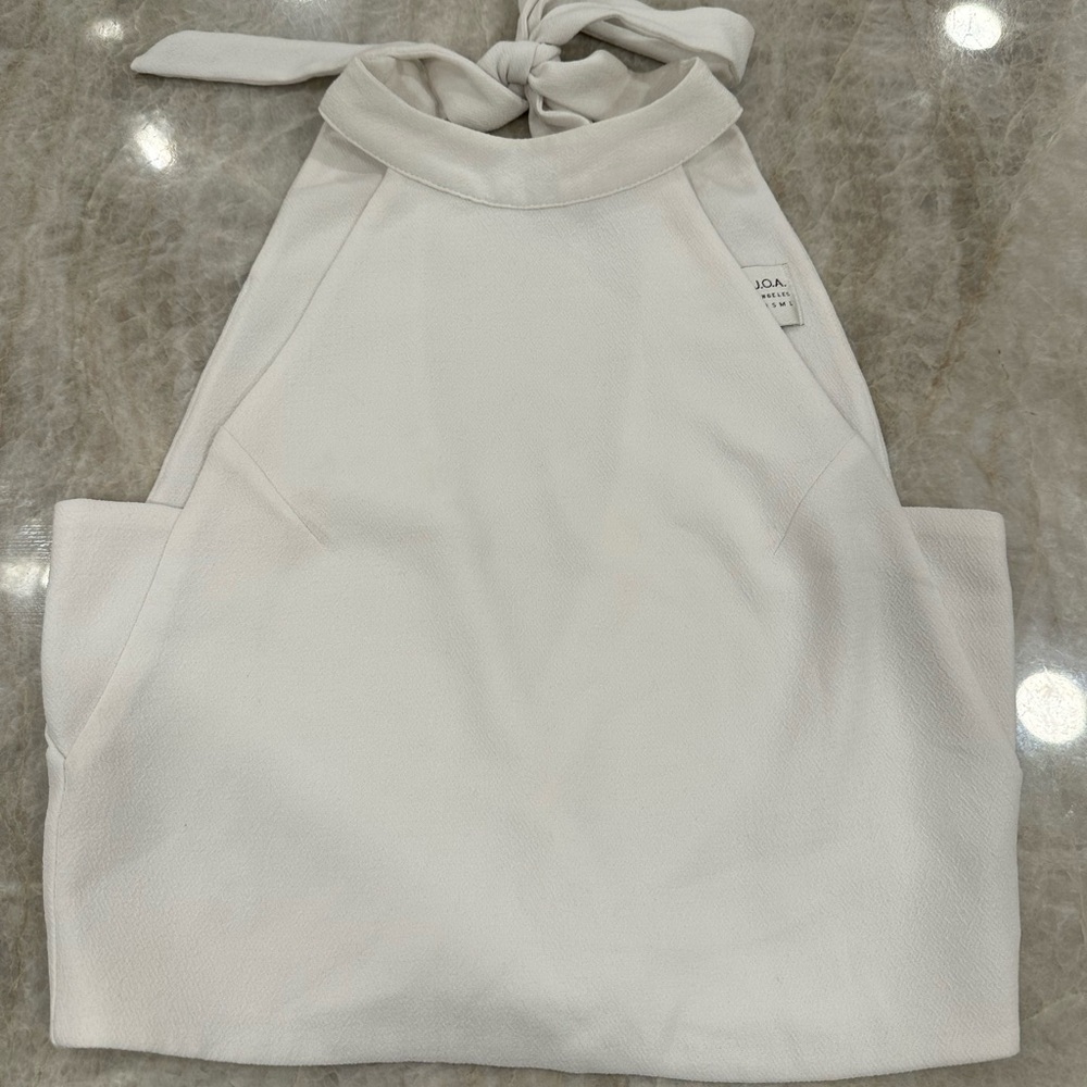 J.O.A. Cream Halter Top